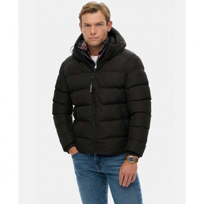 SUPERDRY Hooded Sports Puffer BLACK 1