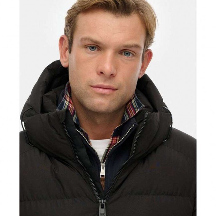 SUPERDRY Hooded Sports Puffer BLACK 1