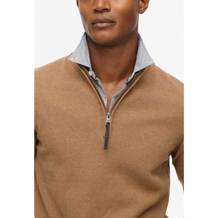 SUPERDRY MAN HALF ZIP PULLOVER CAMEL