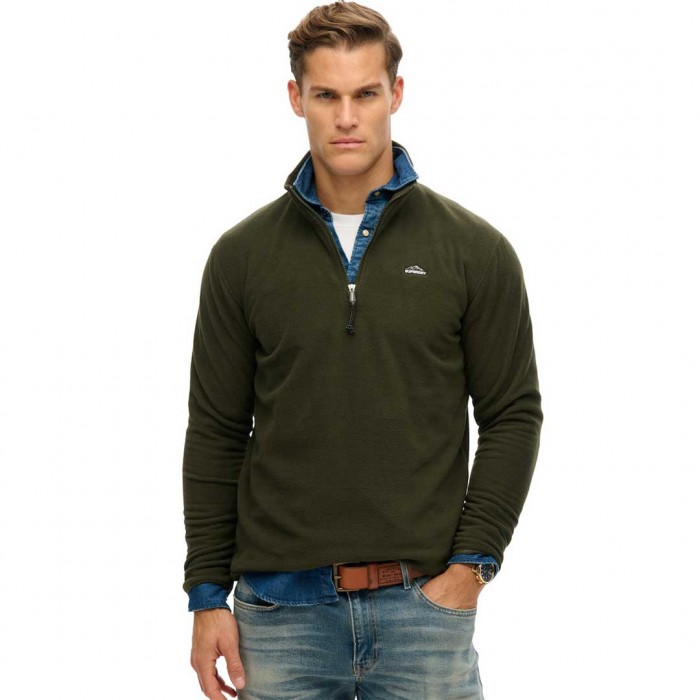 SUPERDRY MAN FLEECE HALF ZIP GREEN