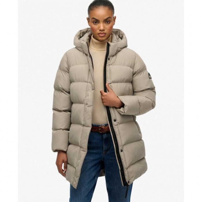 SUPERDRY WOMAN LONG PUFFER JACKET BEIGE