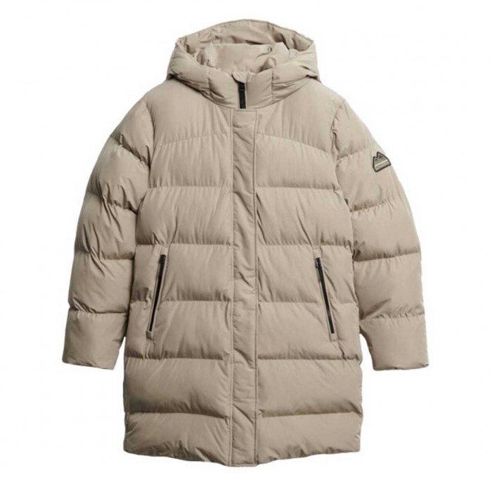 SUPERDRY WOMAN LONG PUFFER JACKET BEIGE
