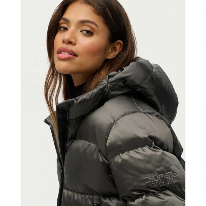 SUPERDRY Luxe Sports Hooded Jacket BLACK SUPERDRY Luxe Sports Hooded Jacket BLACK