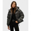 SUPERDRY Luxe Sports Hooded Jacket BLACK SUPERDRY Luxe Sports Hooded Jacket BLACK
