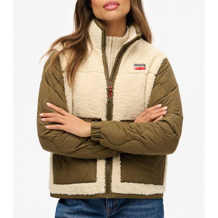 SUPERDRY Women's Lifestyle Jacket for Winter Biege