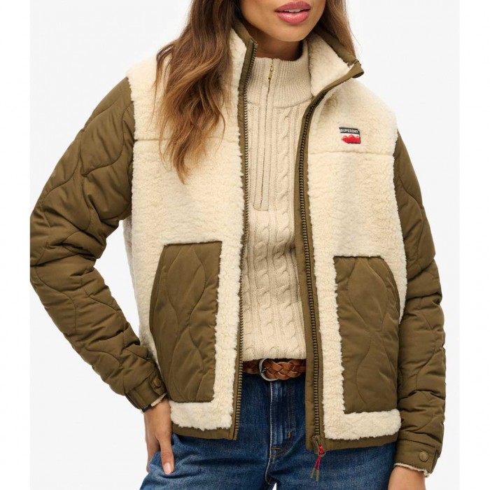 SUPERDRY Women's Lifestyle Jacket for Winter Biege
