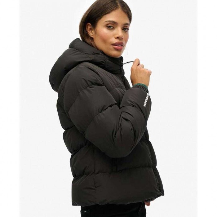 SUPERDRY WOMAN Hooded Sports Puffer BLACK