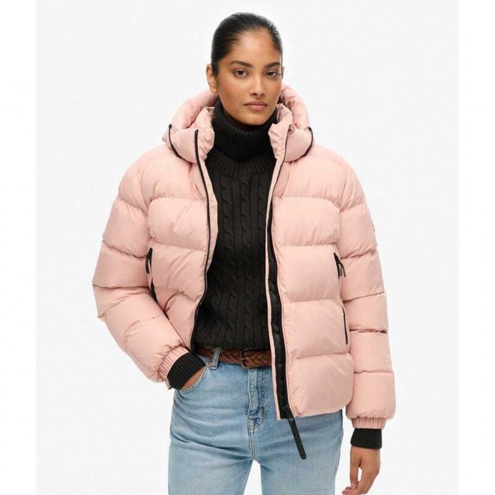 SUPERDRY Hooded Sports Puffer PINK