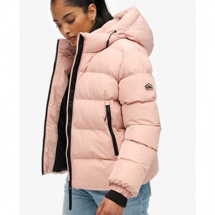 SUPERDRY Hooded Sports Puffer PINK