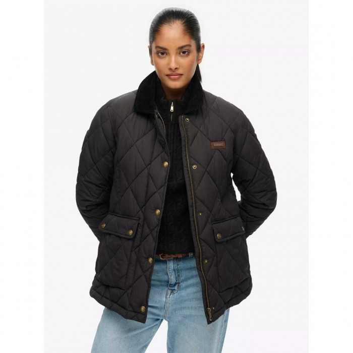 SUPERDRY Corduroy Trimmed Liner Jacket BLACK