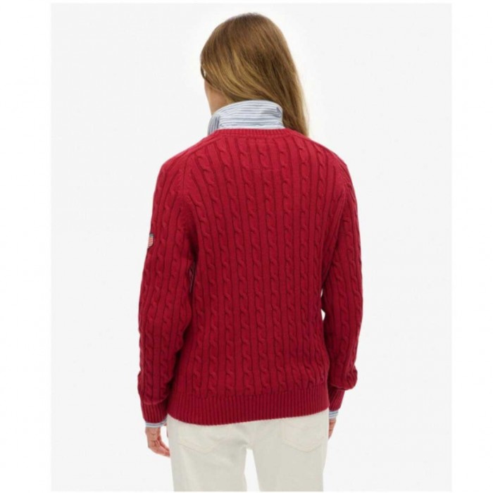 SUPERDRY WOMEN Loose twisted jumper BORDO