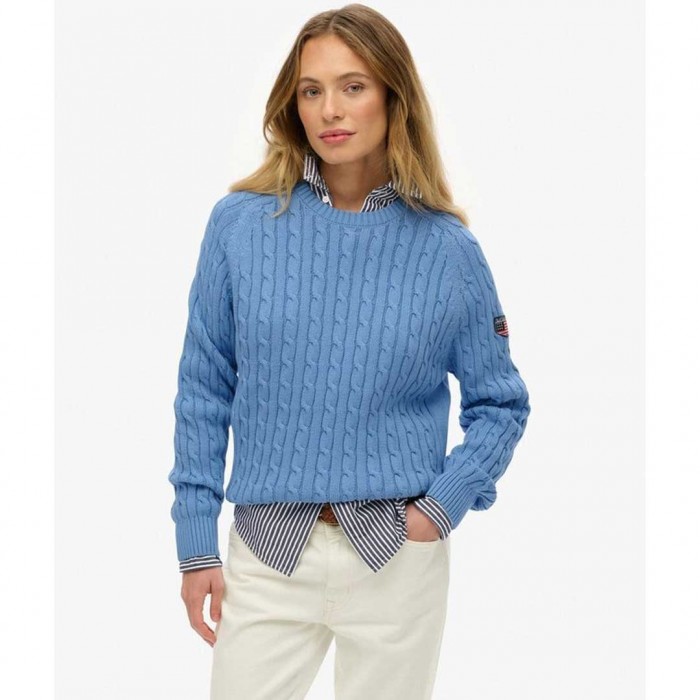 SUPERDRY Women's Sweater Cotton Light Blue