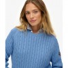 SUPERDRY Women's Sweater Cotton Light Blue SUPERDRY Women's Sweater Cotton Light Blue