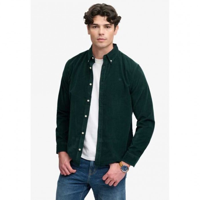 SUPERDRY CLASSIC NEEDLE CORD SHIRT EAGLE GREEN