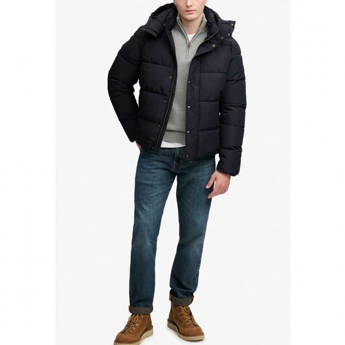 SUPERDRY MAN Premium Hood Puffer BLACK