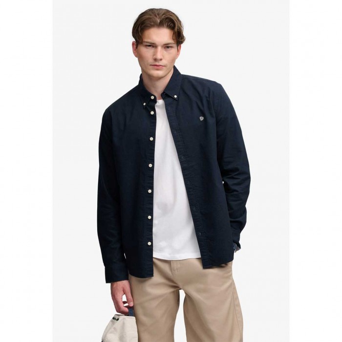SUPERDRY MAN Preppy Oxford Long Sleeve Shirt DARK BLUE
