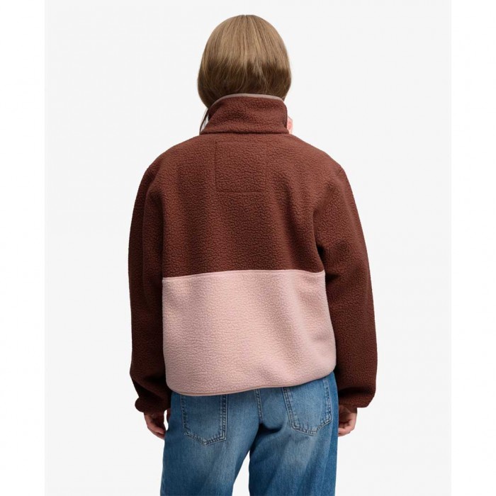 SUPERDRY WOMAN Colour Block Fleece Jacket SPICE BROWN