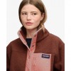 SUPERDRY WOMAN Colour Block Fleece Jacket SPICE BROWN