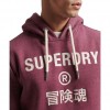 Superdry Ανδρικό φούτερ Vintage Corporation Logo Marl Hoodie BURGUNDY