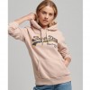 SUPERDRY Graphic Logo Sparkle Hoodie Pink