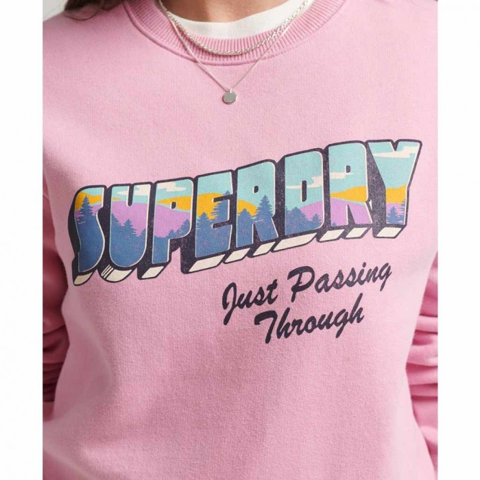 SUPERDRY Vintage Travel Crew Sweatshirt PINK