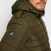 Superdry Μπουφάν πουπουλένιο Hooded Fuji Πράσινο Regular Fit