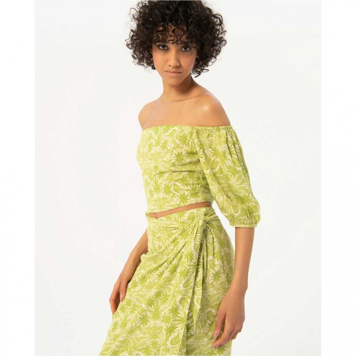 SURKANA Printed sarong skirt Green