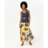 SURKANA Printed long skirt with flounce Yellow