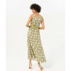 SURKANA Printed satin long dress Green