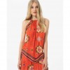 SURKANA Printed bamboo halter top Coral