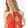 SURKANA Printed bamboo halter top Coral