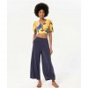 SURKANA Printed puffed sleeve crop top Yellow