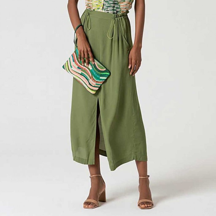 SURKANA Skirt with drawstring waistband Green