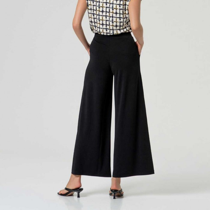 SURKANA wide-leg stretch trousers BLACK SURKANA wide-leg stretch trousers BLACK