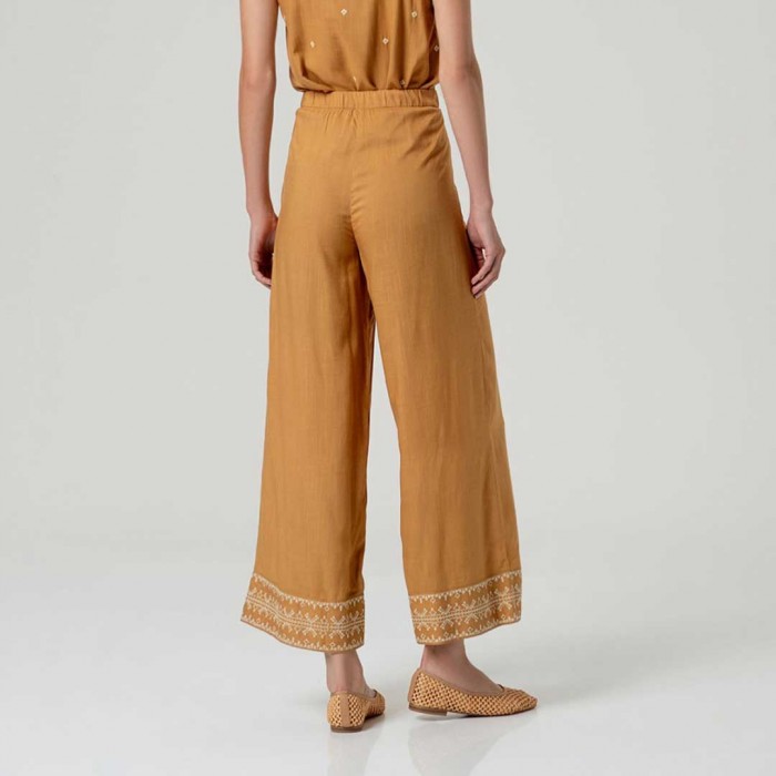 SURKANA Camel-colored embroidered wide-leg trousers SURKANA Camel-colored embroidered wide-leg trousers