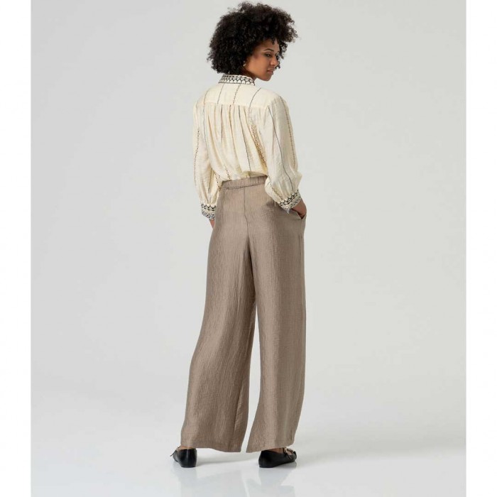 SURKANA Straight leg trousers with front closure, lyocell BEIGE SURKANA Straight leg trousers with front closure, lyocell BEIGE