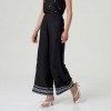SURKANA Wide-leg trousers with embroidered hem BLACK SURKANA Wide-leg trousers with embroidered hem BLACK