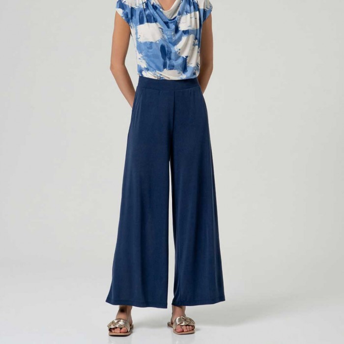 SURKANA Long open kimono, flowing fabric BLUE