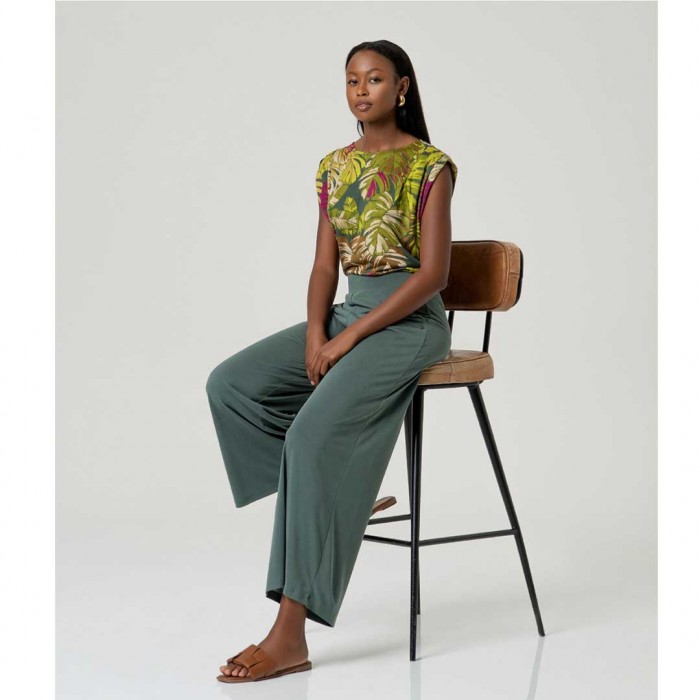 SURKANA Long open kimono, flowing knit GREEN