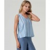 SURKANA Embroidered top with straps and micro-ruffle LIGHT BLUE SURKANA Embroidered top with straps and micro-ruffle LIGHT BLUE