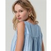 SURKANA Embroidered top with straps and micro-ruffle LIGHT BLUE SURKANA Embroidered top with straps and micro-ruffle LIGHT BLUE