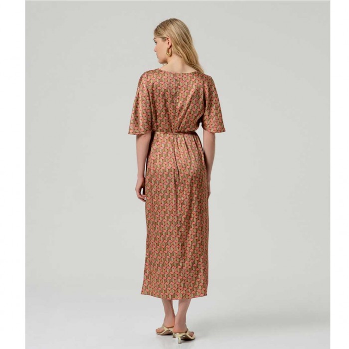 SURKANA Printed midi dress with belt MULTI