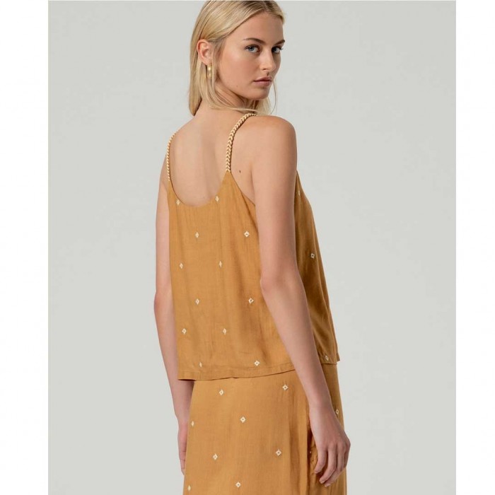 SURKANA subtly embroidered tank top CAMEL SURKANA subtly embroidered tank top CAMEL
