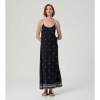 SURKANA Long embroidered dress with straps BLACK