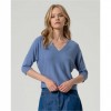 SURKANA V-neck bamboo sleeve top BLUE SURKANA V-neck bamboo sleeve top BLUE