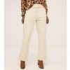 SURKANA STRAIGHT TROUSERS WITH LINED BUTTON IN WAIST ECRU