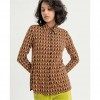 SURKANA Stretch printed wide shirt Brown