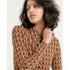 SURKANA Stretch printed wide shirt Brown