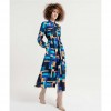 SURKANA Printed long shirt dress with printed belt Blue