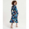 SURKANA Printed long shirt dress with printed belt Blue